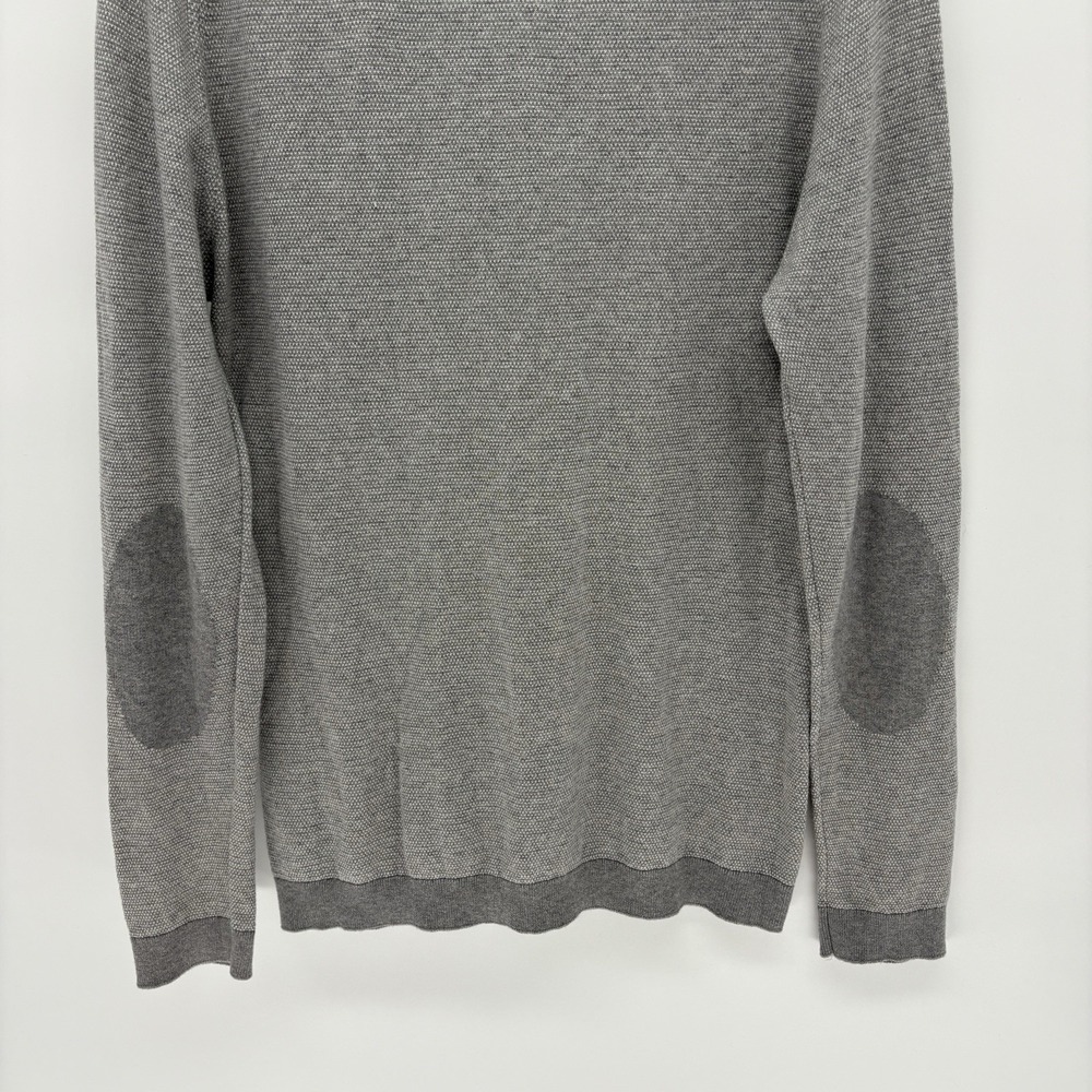 Onward Reserve Cashmere Blend Textured Crewneck Sweater Elbow Pads Preppy Men L - Picture 9 of 10